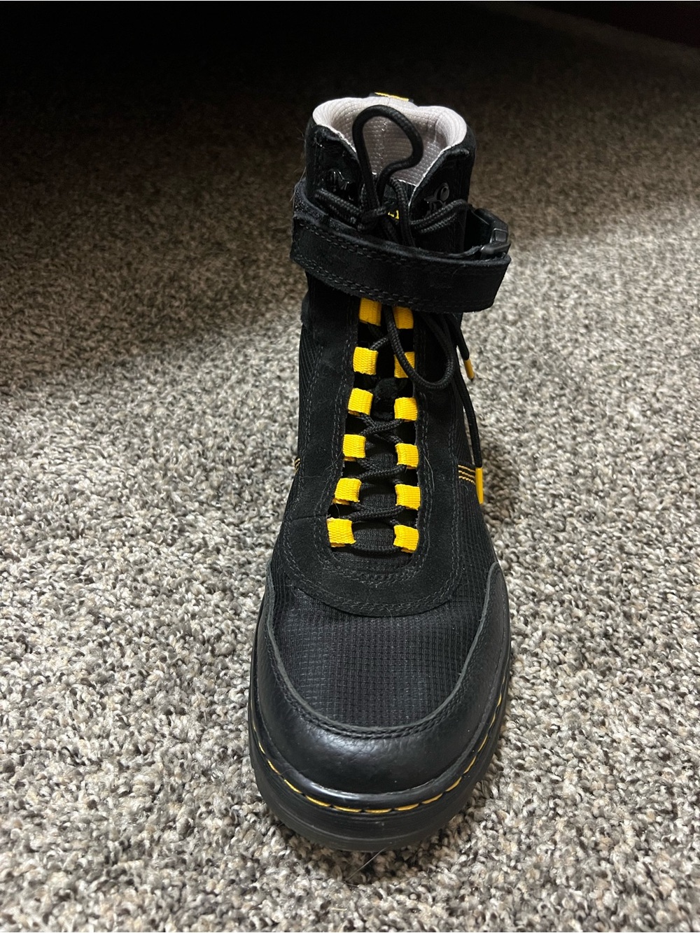 Dr. Martens Women’s Black and Yellow Lace-Up Combat Boots - Picture 9 of 15
